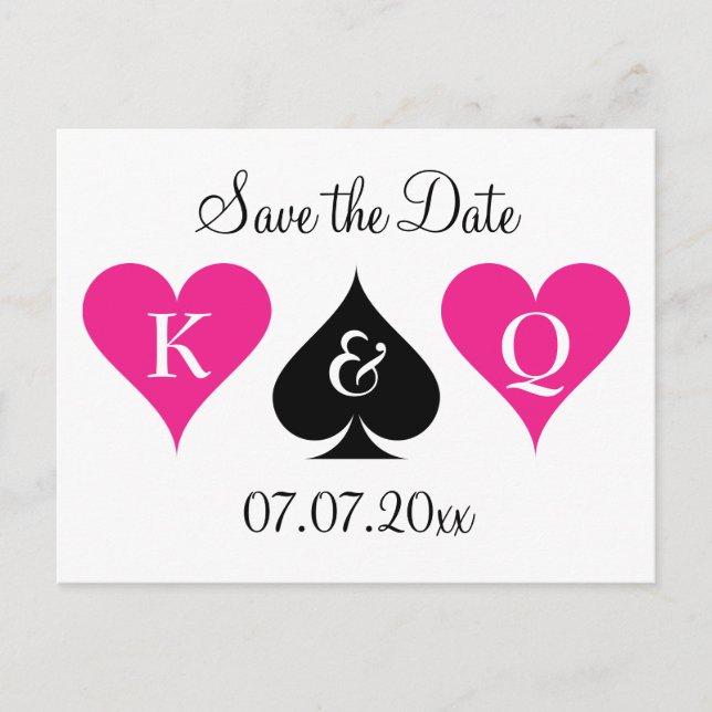 Carte postale de mariage rose néon à Las Vegas pou (Devant)