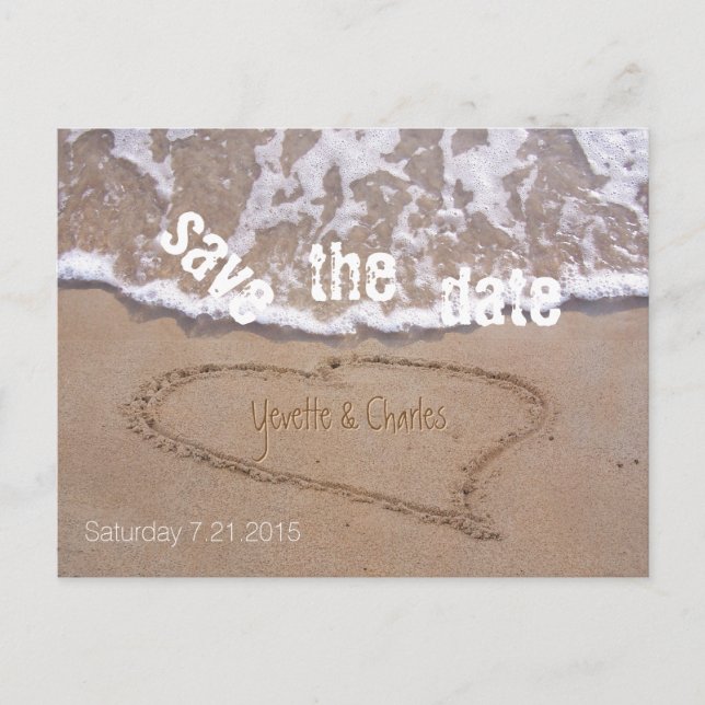 Carte postale de mariage thème plage à conserver p (Devant)