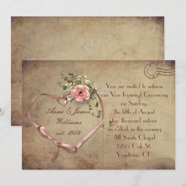 Carte postale de mariage vintage (Devant / Derrière)