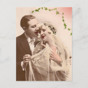 Carte postale de mariage vintage