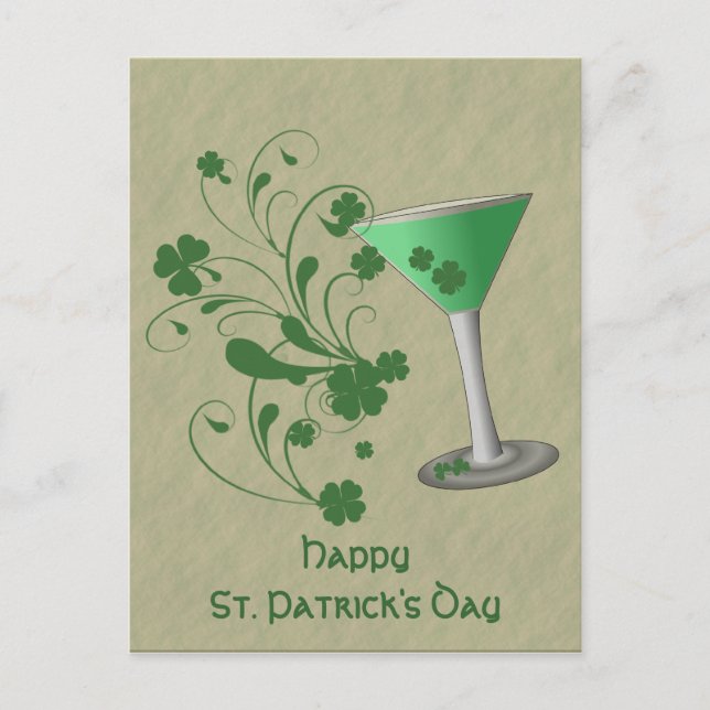 Carte postale de martini de la Saint-Patrick (Devant)