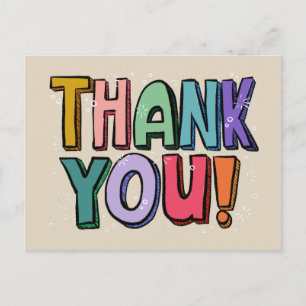Carte postale de Merci coloré