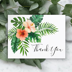 Carte postale de Merci d'aquarelle tropicale
