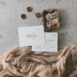 Carte postale de Merci minimaliste chic classique