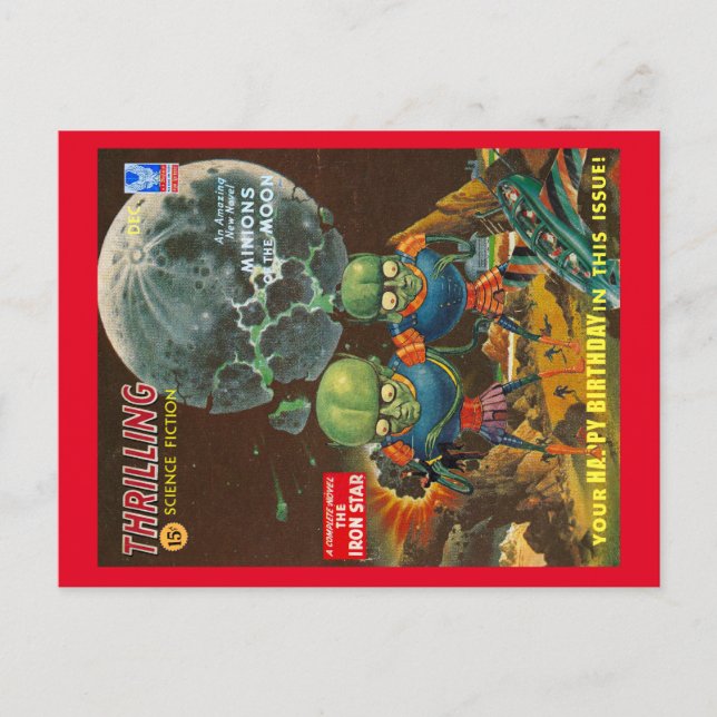 CARTE POSTALE DE MESSAGE D'ANNIVERSAIRE SCI-FI VIN (Devant)