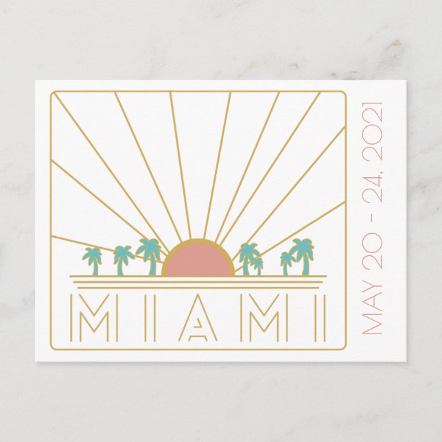 Carte postale de Miami pour l'enterrement de vie d (Devant)