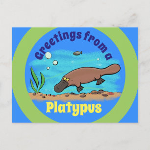 Carte postale de mignonne platypus sous-marin