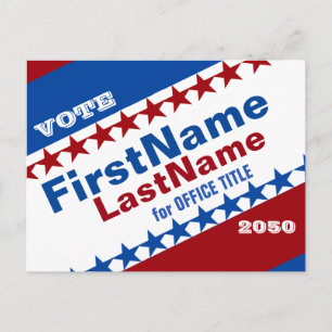 Carte postale de modèle d'élection de campagne per
