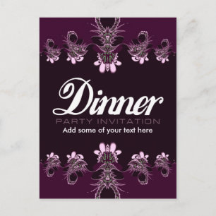 Carte postale de modèle d'invitation à un dîner