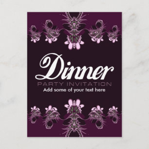 Carte postale de modèle d'invitation à un dîner