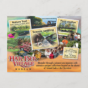 Carte postale de montage du musée Har-Ber Village