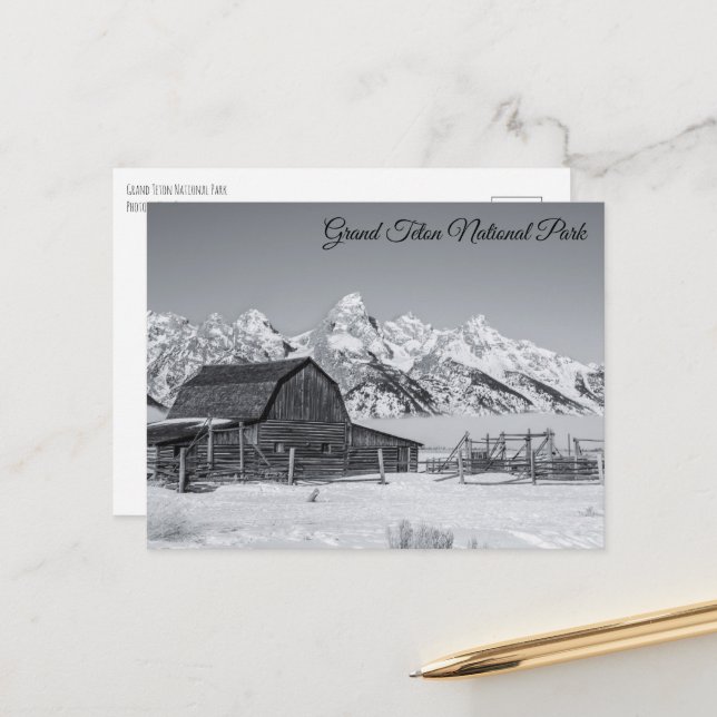 Carte postale de Mormon Row Parc national de Grand (Devant/Arrière en situation)