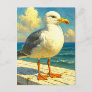 Carte postale de mouette | Art d'oiseau de plage c
