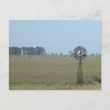 Carte postale de moulin à vent de campagne