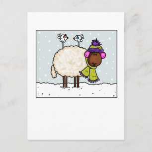 carte postale de mouton d'hiver