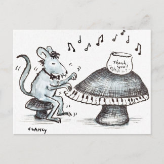 Carte postale de musicien champignon souris