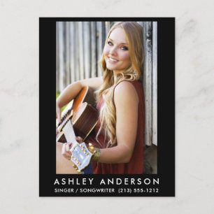 Carte postale de musicien chanteur - Noir