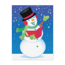 Carte postale de musique de chant de Noël de
