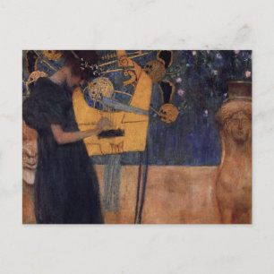 Carte postale de musique d'harpe de Gustav Kllimt