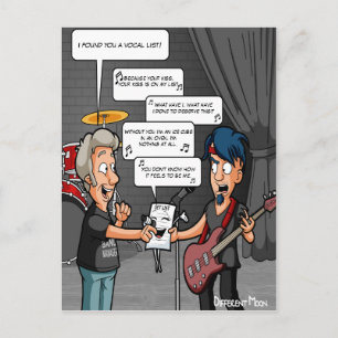 Carte postale de musique humoristique drôle de cha