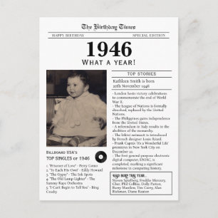 Carte postale de naissance de 1946 dans un journal