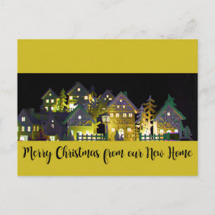 Carte Postale De New Home Maisons de Noël illuminées