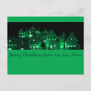 Carte Postale De New Home Maisons de Noël illuminées
