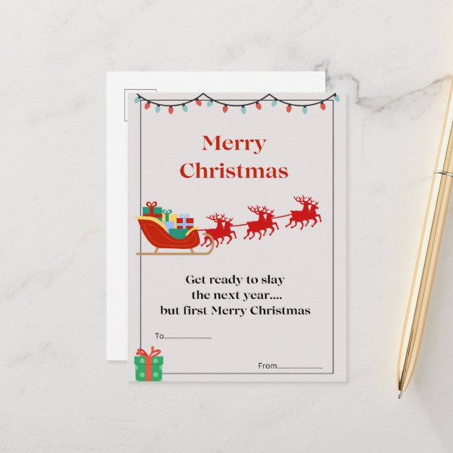 Carte postale de Noël (Devant/Arrière en situation)