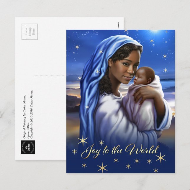 Carte postale de Noël afro-américaine Madonna (Devant / Derrière)