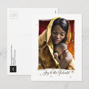Carte postale de Noël afro-américaine Madonna