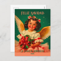 Carte postale de Noël Angel "Feliz Navidad"