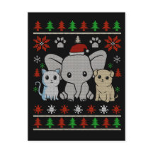 carte postale de Noël animal mignon