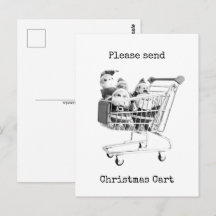 Carte postale de Noël avec le Père Noël dans un pa