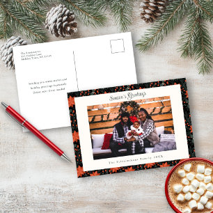 Carte postale de Noël Black Poinsettia
