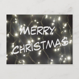 Carte postale de Noël brillant d'argent brillant