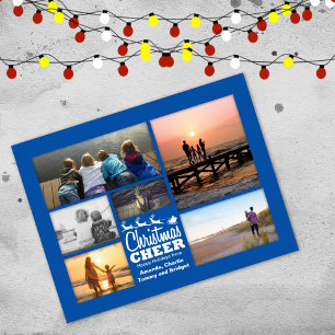 Carte postale de Noël Cheer Blue Holiday