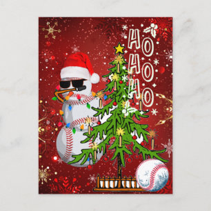 Carte postale de Noël de baseball