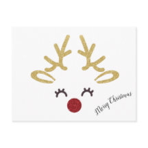 Carte postale de Noël de cerfs