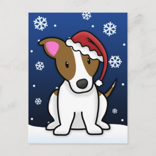 Carte postale de Noël de Kawaii Jack Russell