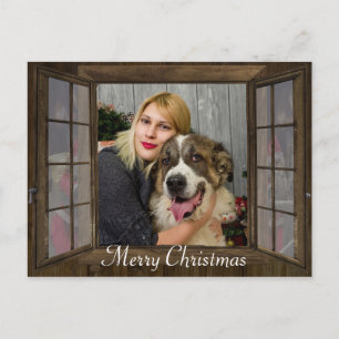 Carte postale de Noël de la fenêtre photo personna
