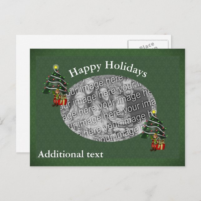 Carte postale de Noël de l'elfe du garçon mou (Devant / Derrière)