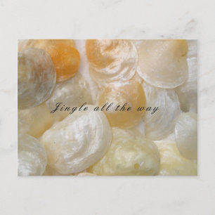 Carte postale de Noël de plage Coquilles Clochette