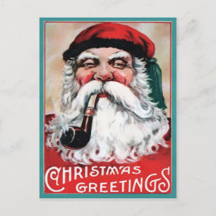 Carte postale de Noël Déplaisante de Père Noël vin