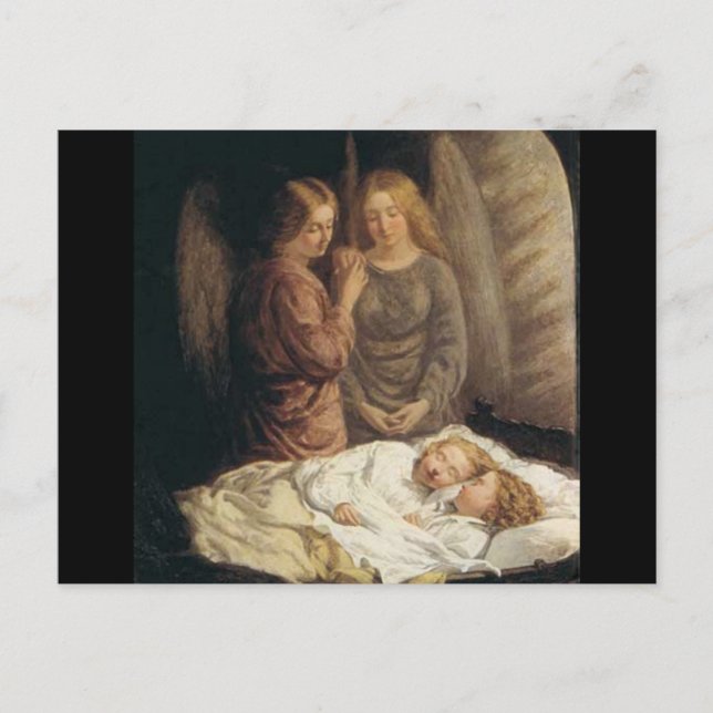 Carte postale de Noël des anges gardiens (Devant)