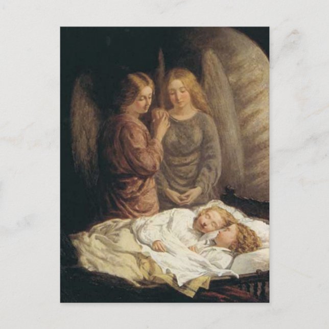 Carte postale de Noël des anges gardiens (Devant)