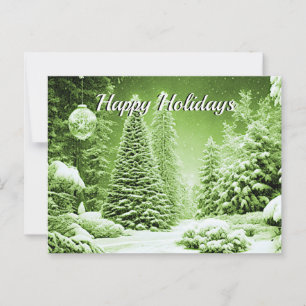 Carte postale de Noël des Arbres verts