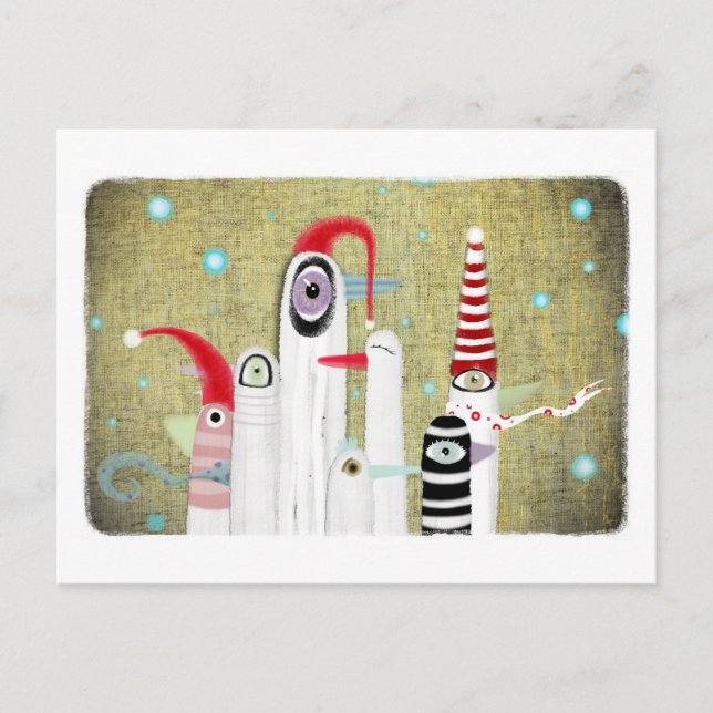 Carte postale de Noël des oiseaux (Devant)