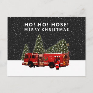Carte postale de Noël des pompiers