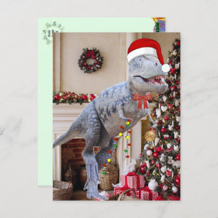 Carte postale de Noël Dinosaur