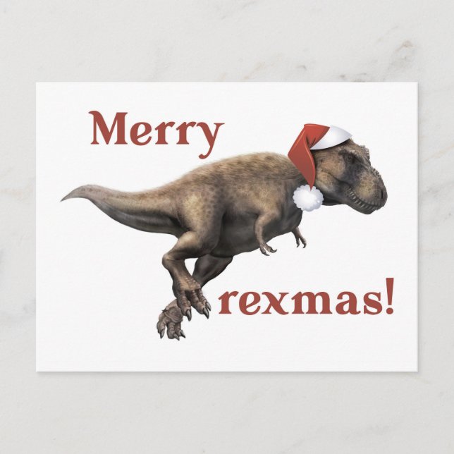 Carte postale de Noël Dinosaur (Devant)